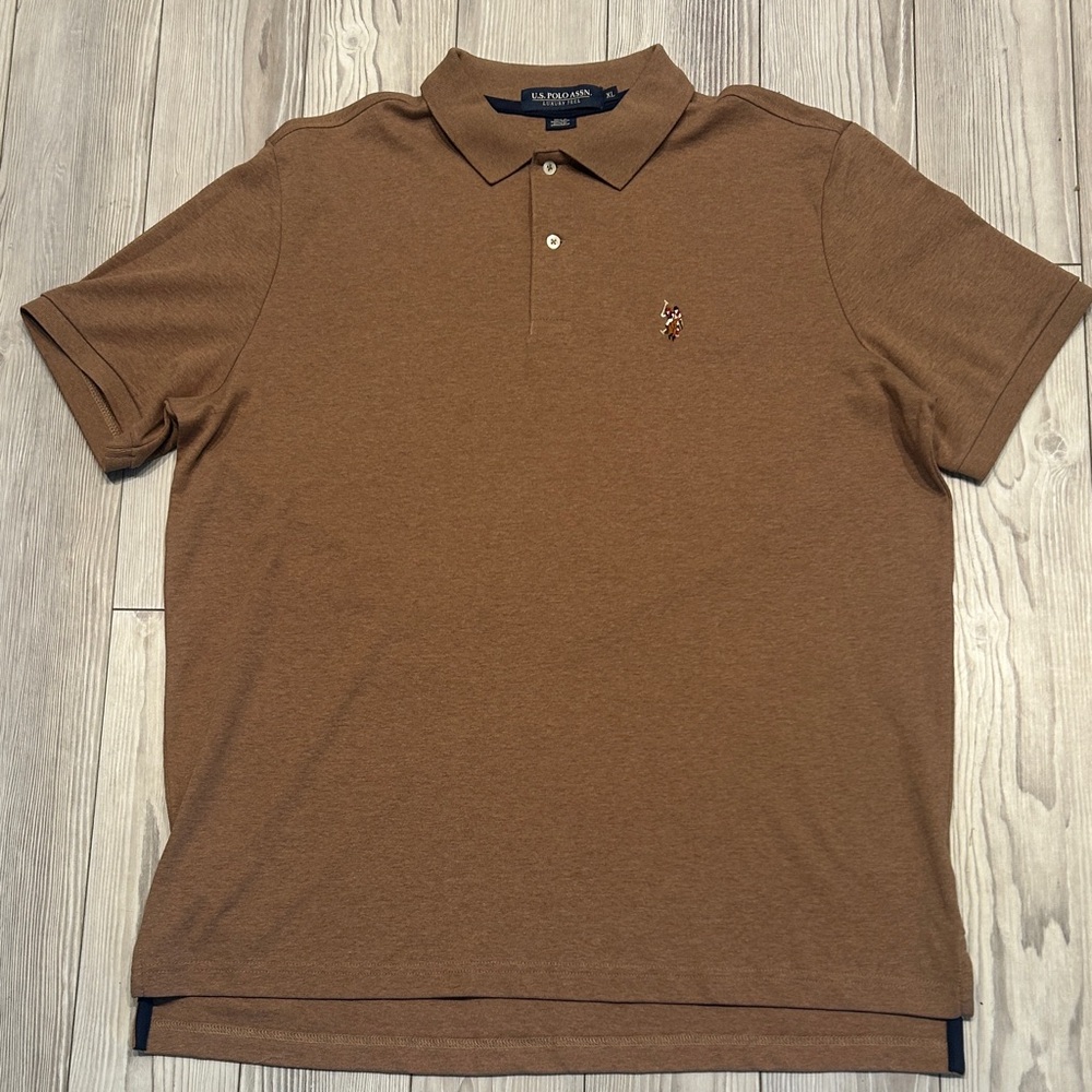 U.S. Polo Assn. Tan Polo Shirt Men’s Size XL Luxury Feel Preowned   Look